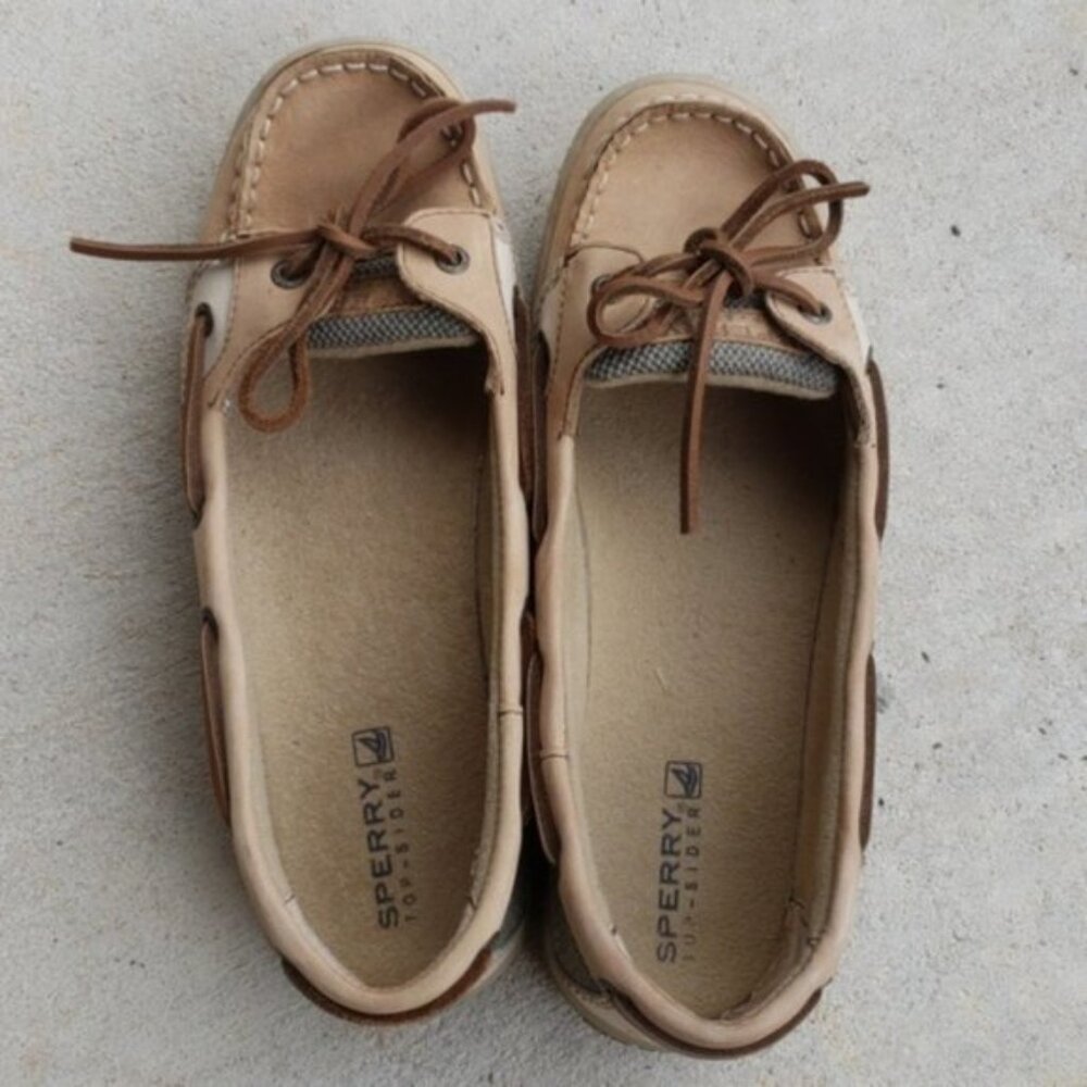 Sperry Kids Tan and Brown Boat Shoes